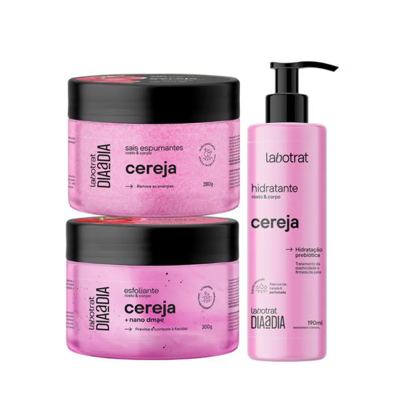 LABOTRAT CEREJA ESFOLIANTE 300ML + HIDRATANTE + SAIS DE BANHO