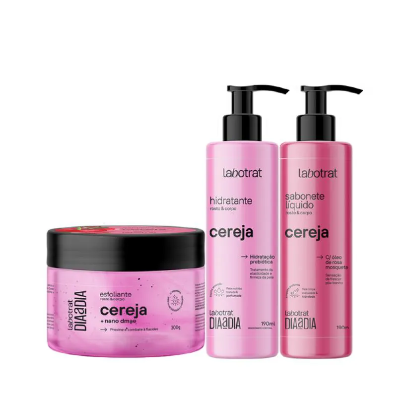 LABOTRAT CEREJA ESFOLIANTE 300ML + HIDRATANTE + SABONETE