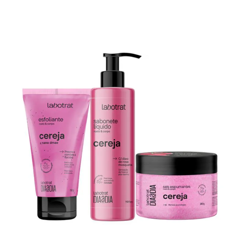 LABOTRAT CEREJA ESFOLIANTE 150ML + SABONETE + SAIS DE BANHO