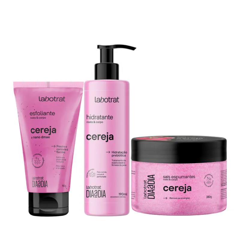 LABOTRAT CEREJA ESFOLIANTE 150ML + HIDRATANTE + SAIS DE BANHO
