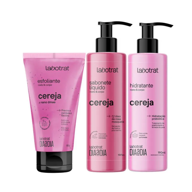 LABOTRAT CEREJA ESFOLIANTE 150ML + HIDRATANTE + SABONETE