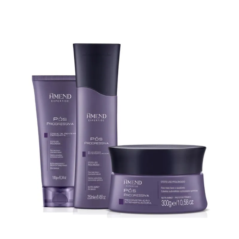 AMEND PóS PROGRESSIVA SHAMPOO 250ML + MáSCARA 300ML + LEAVE-IN 180 ML