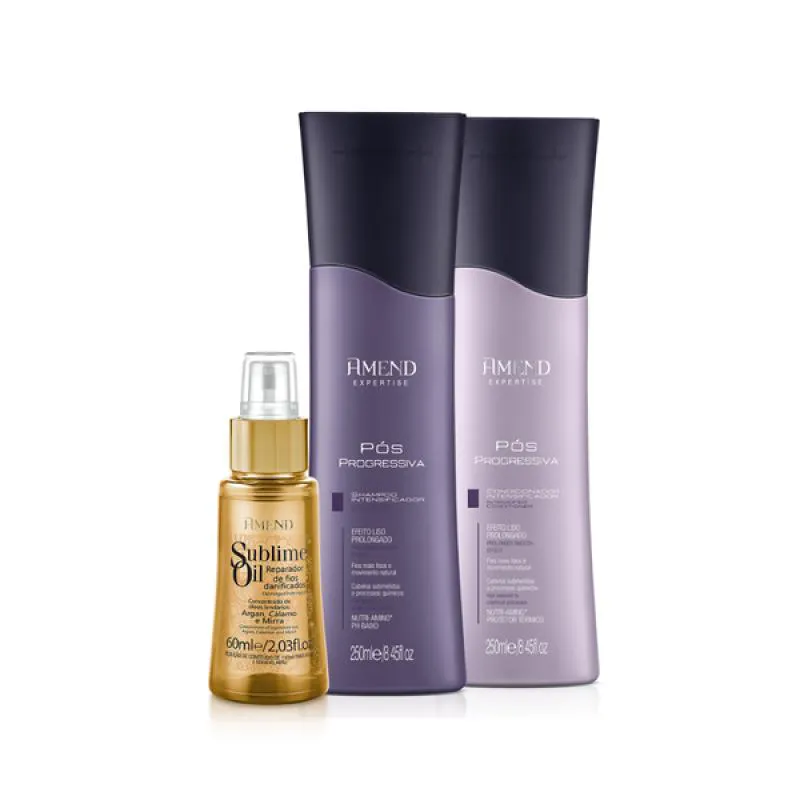 AMEND PóS PROGRESSIVA SHAMPOO 250ML + CONDICIONADOR 250ML + ÓLEO SUBLIME 60ML