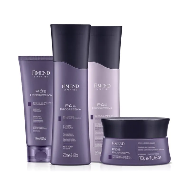AMEND PóS PROGRESSIVA SHAMPOO 250ML + CONDICIONADOR 250ML + MáSCARA 300ML + LEAVE-IN 180ML