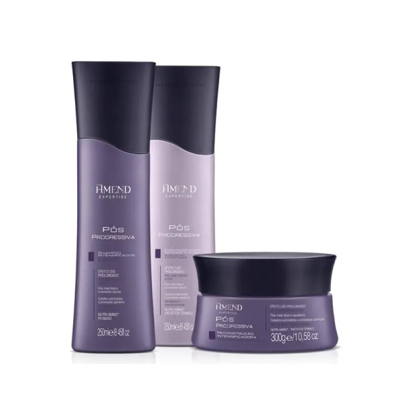 AMEND PóS PROGRESSIVA SHAMPOO 250ML + CONDICIONADOR 250ML + MáSCARA 300ML