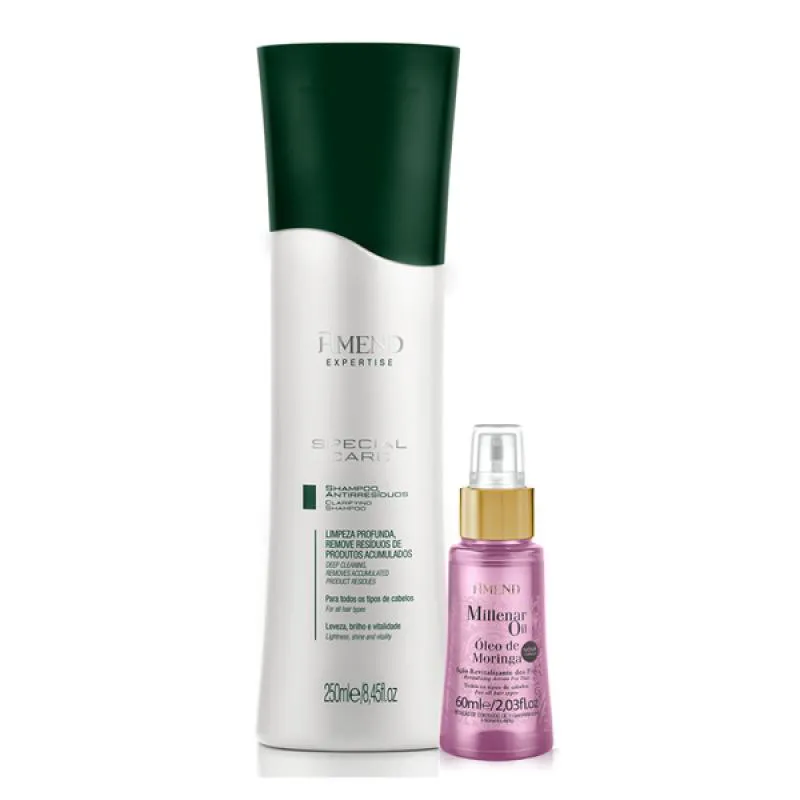 AMEND EXPERTISE SPECIAL CARE ANTIRRESíDUOS SHAMPOO 250ML + MILLENAR OIL MORINGA 60ML