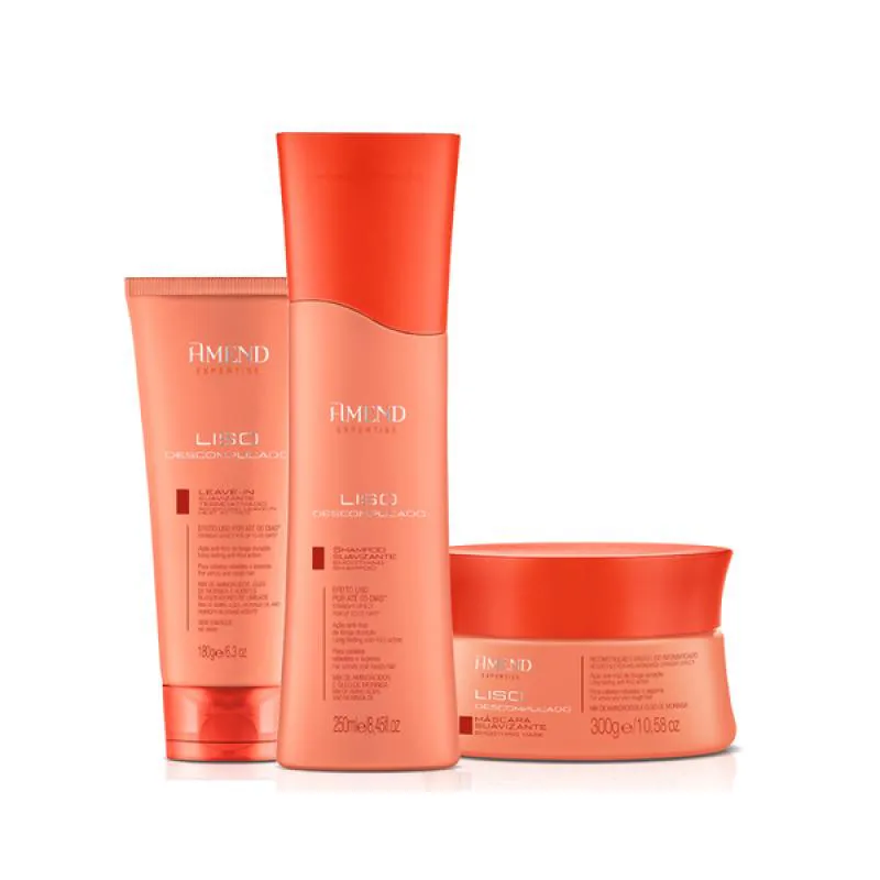 AMEND EXPERTISE LISO DESCOMPLICADO SHAMPOO 250ML + MáSCARA 300ML + LEAVE-IN 180ML
