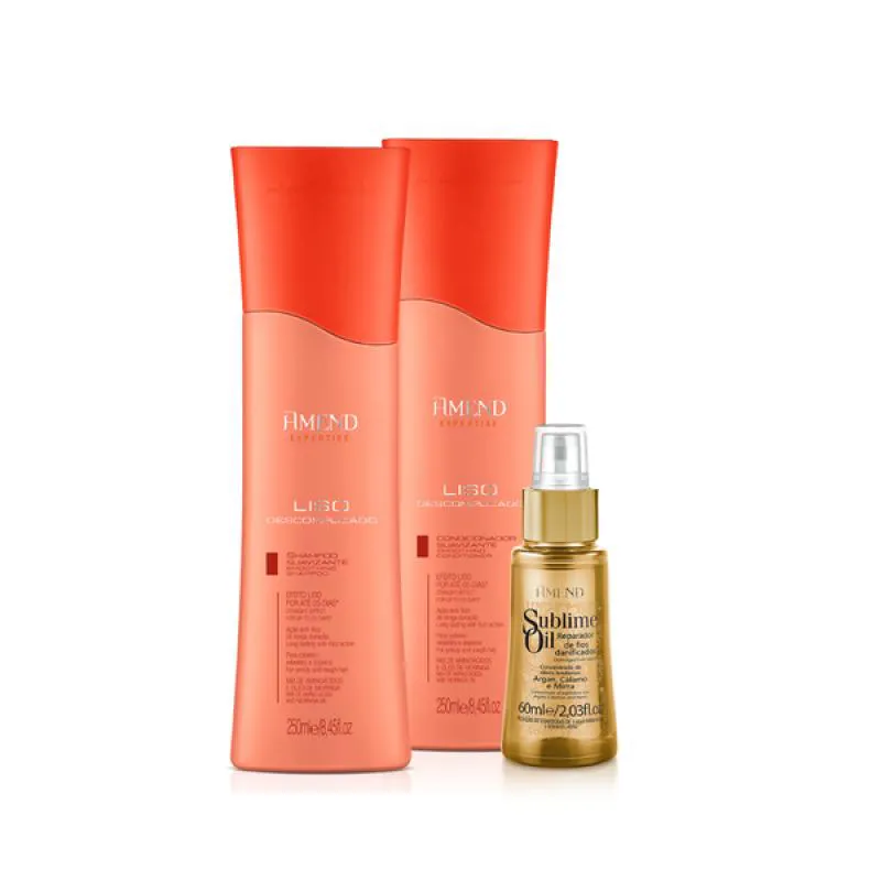 AMEND EXPERTISE LISO DESCOMPLICADO SHAMPOO 250ML + CONDICIONADOR 250ML + ÓLEO SUBLIME 60ML