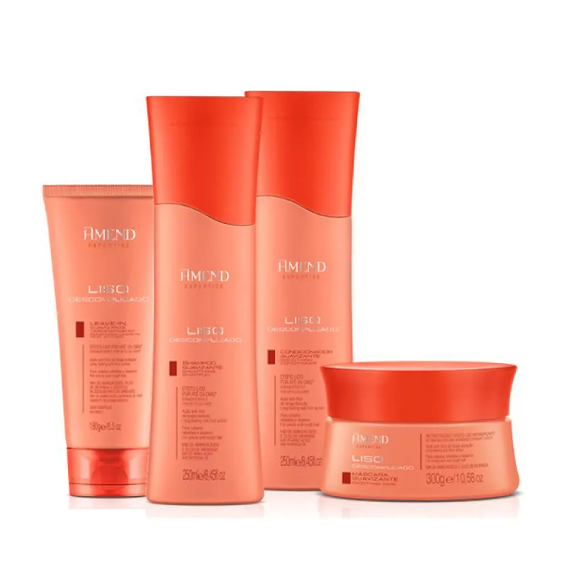 AMEND EXPERTISE LISO DESCOMPLICADO SHAMPOO 250ML + CONDICIONADOR 250ML + MASCARA 300ML + LEAVE-IN 180ML