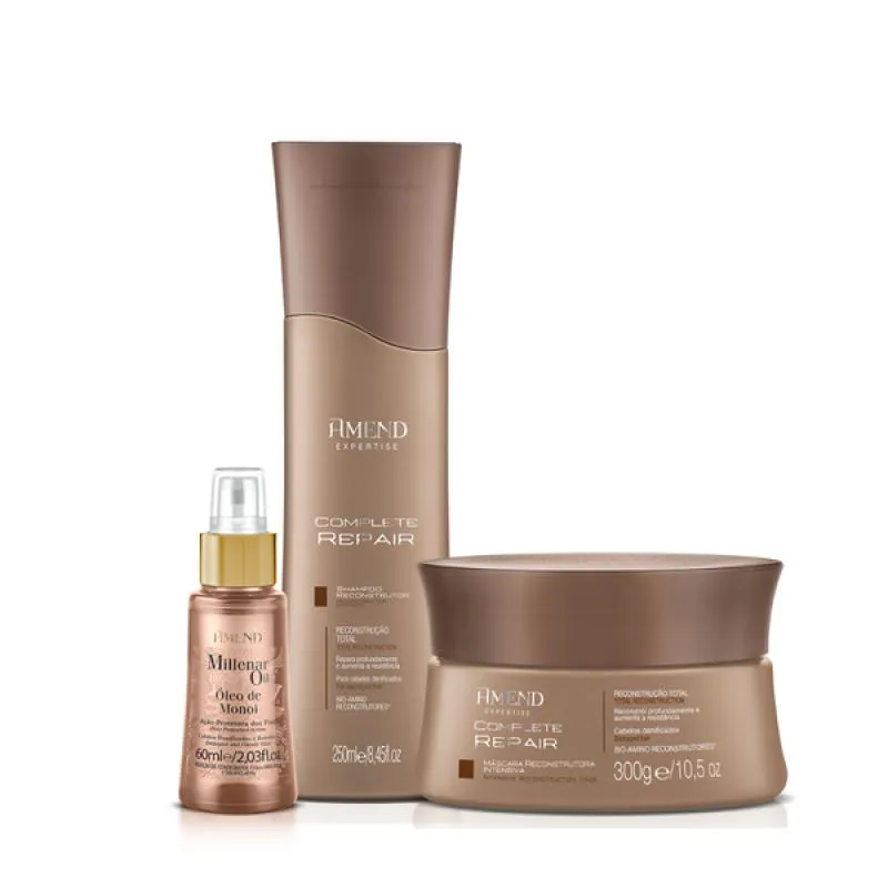 AMEND EXPERTISE COMPLETE REPAIR SHAMPOO 250ML + MáSCARA 300ML + ÓLEO MONóI 60ML