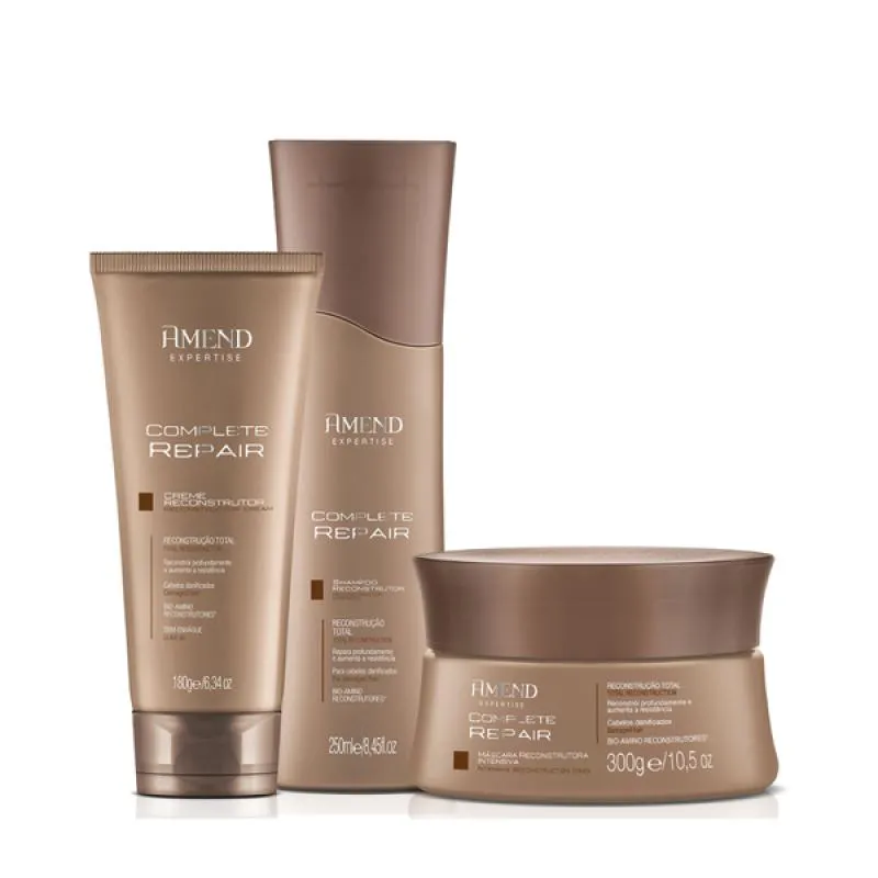 AMEND EXPERTISE COMPLETE REPAIR SHAMPOO 250ML + MáSCARA 300ML + LEAVE-IN 180ML