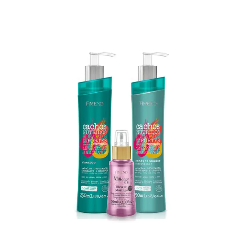 AMEND CACHOS SH 250ML + COND 250ML + MILLENAR OIL MORINGA 60ML