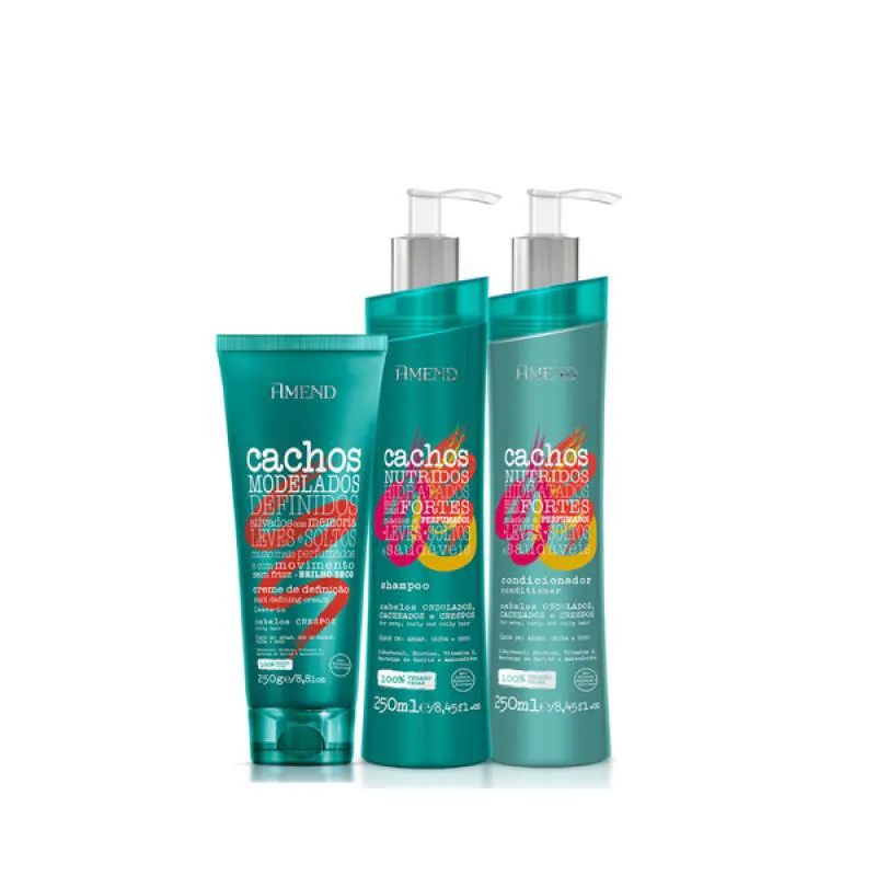 AMEND CACHOS SH 250ML + COND 250ML + LEAVE-IN CRESPO 250ML