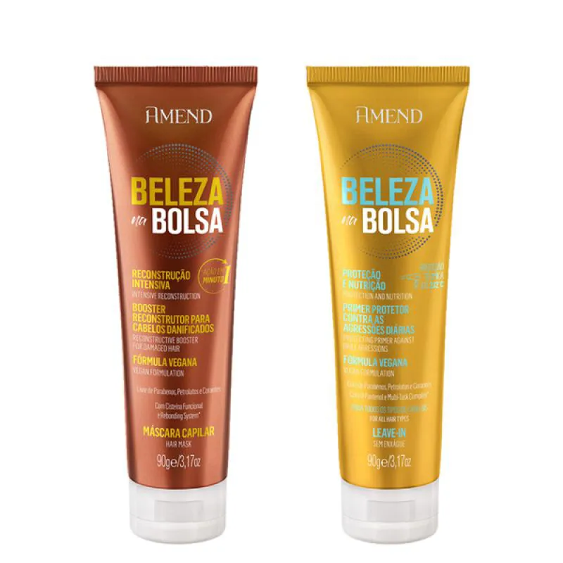 AMEND BELEZA NA BOLSA MASC RECONS 90G + LEAVE-IN NUTRI 90G
