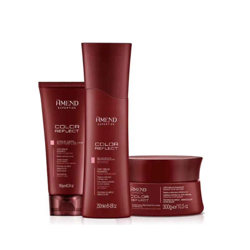 AMEND  COLOR REFLECT SHAMPOO 250ML + MáSCARA 300ML + LEAVE-IN 180ML