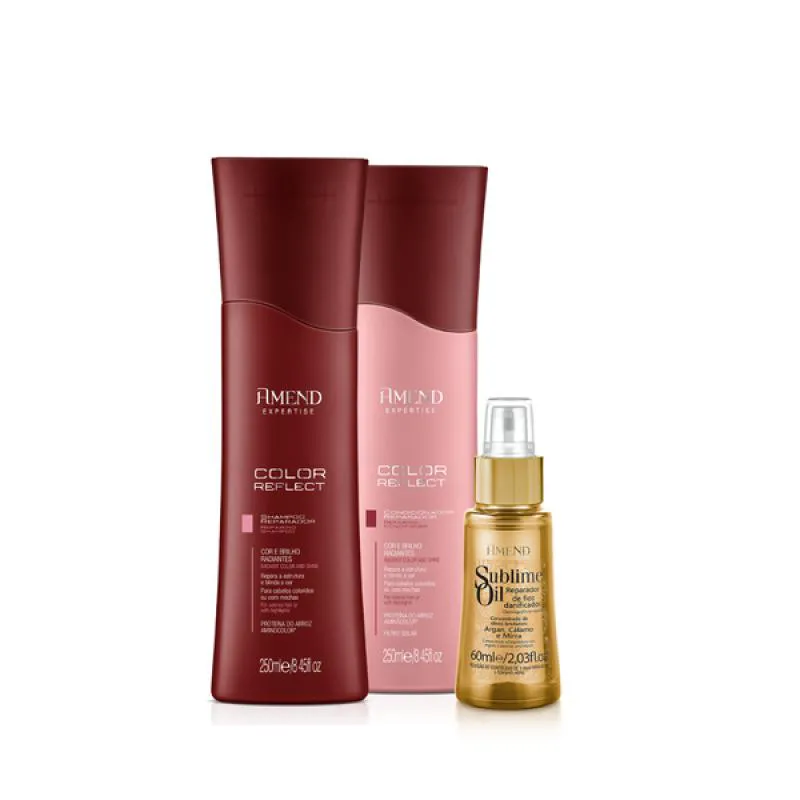 AMEND  COLOR REFLECT SHAMPOO 250ML + CONDICIONADOR 250ML + ÓLEO SUBLIME 60ML