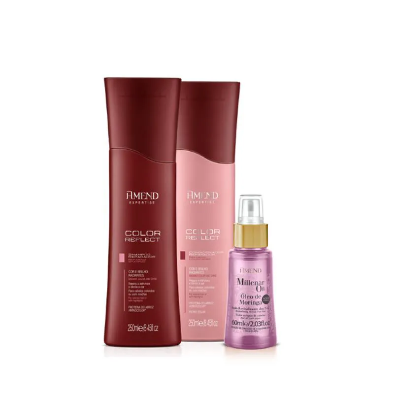 AMEND  COLOR REFLECT SHAMPOO 250ML + CONDICIONADOR 250ML + ÓLEO MORINGA 60ML