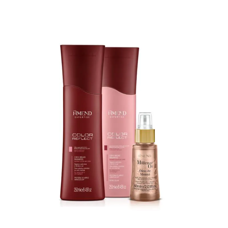 AMEND  COLOR REFLECT SHAMPOO 250ML + CONDICIONADOR 250ML + ÓLEO MONóI 60ML