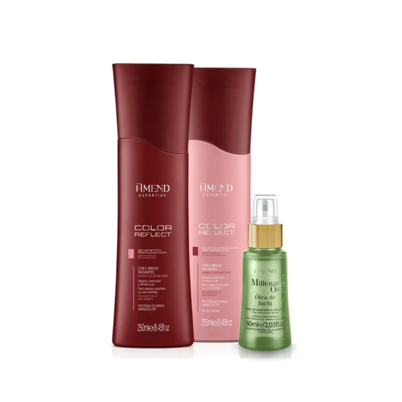 AMEND  COLOR REFLECT SHAMPOO 250ML + CONDICIONADOR 250ML + ÓLEO INCHI 60ML