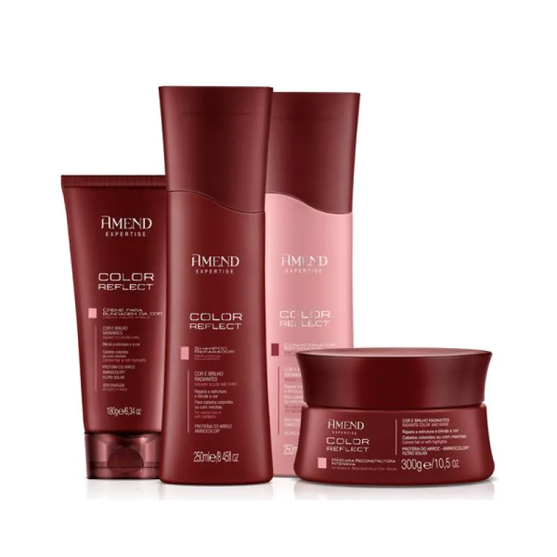 AMEND  COLOR REFLECT SHAMPOO 250ML + CONDICIONADOR 250ML + MáSCARA 300ML + LEAVE-IN 180ML