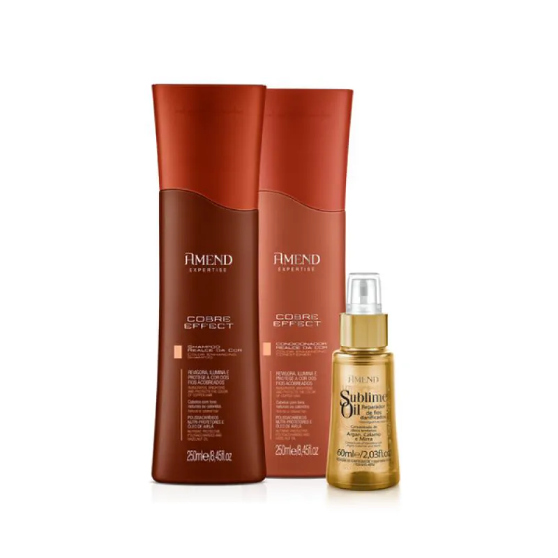 AMEND  COBRE EFFECT SHAMPOO 250ML + CONDICIONADOR 250ML + ÓLEO SUBLIME 60ML