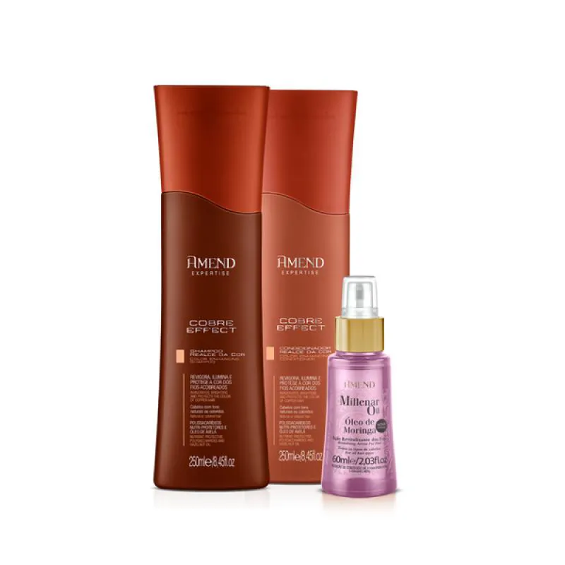 AMEND  COBRE EFFECT SHAMPOO 250ML + CONDICIONADOR 250ML + ÓLEO MORINGA 60ML