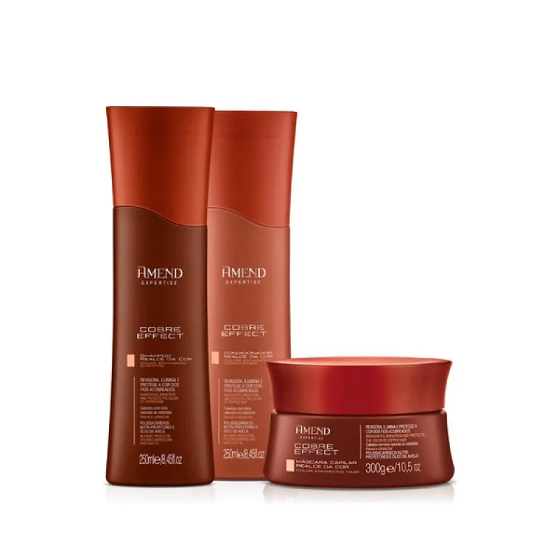 AMEND  COBRE EFFECT SHAMPOO 250ML + CONDICIONADOR 250ML + MáSCARA MATIZADORA 300ML