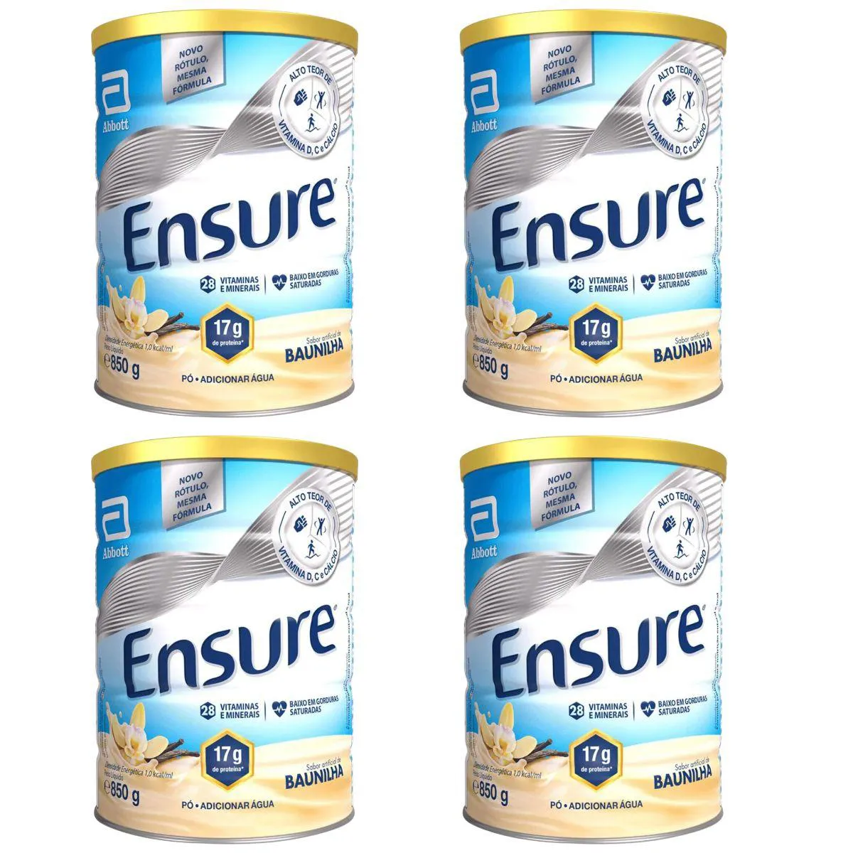ENSURE BAUNILHA 850G SUPLEMENTO ALIMENTAR KIT 4