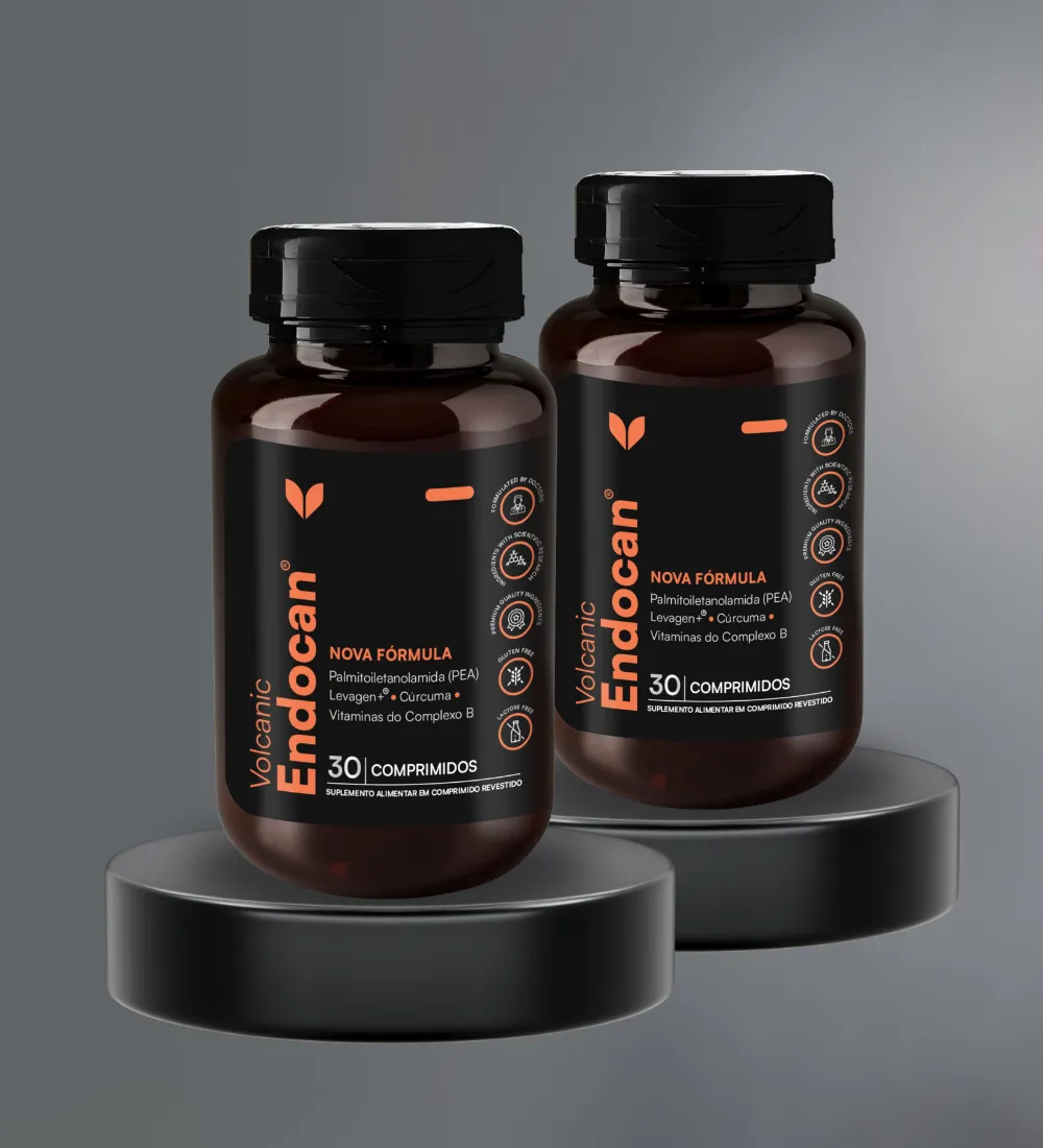 Kit 2 unidades PEA Levagen+, Cúrcuma e Vitaminas do Complexo B com 60 Comprimidos - ENDOCAN