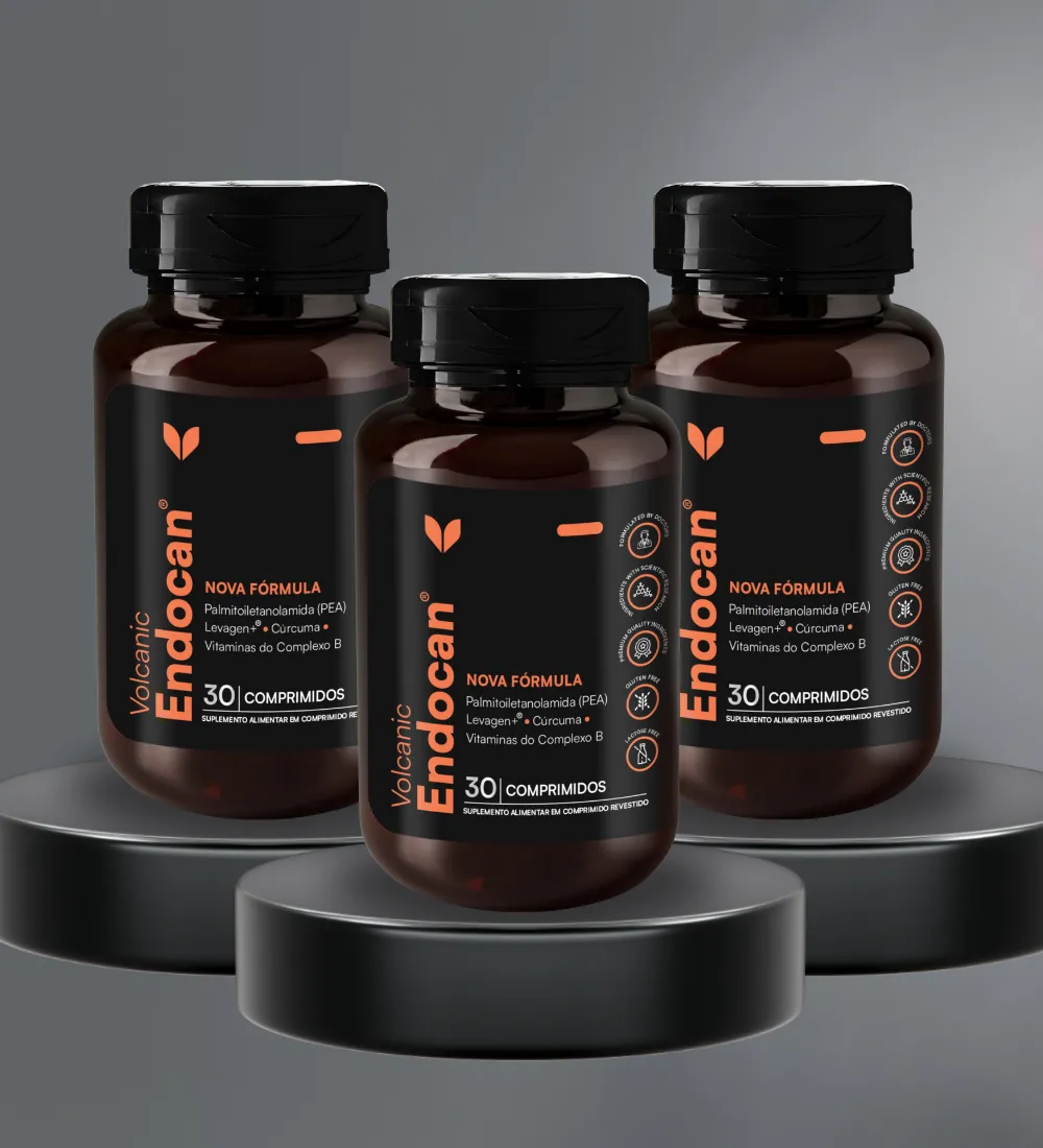Kit 3 Unidades PEA Levagen+, Cúrcuma e Vitaminas do Complexo B com 90 Comprimidos - ENDOCAN