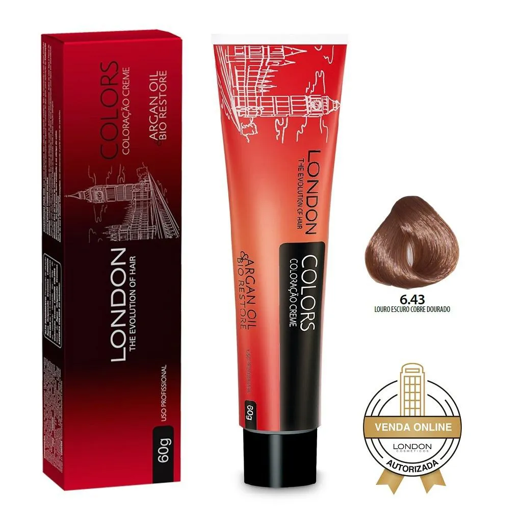 LONDON COLORACAO 60G - 6.43 LOURO ESCURO COBRE DOURADO
