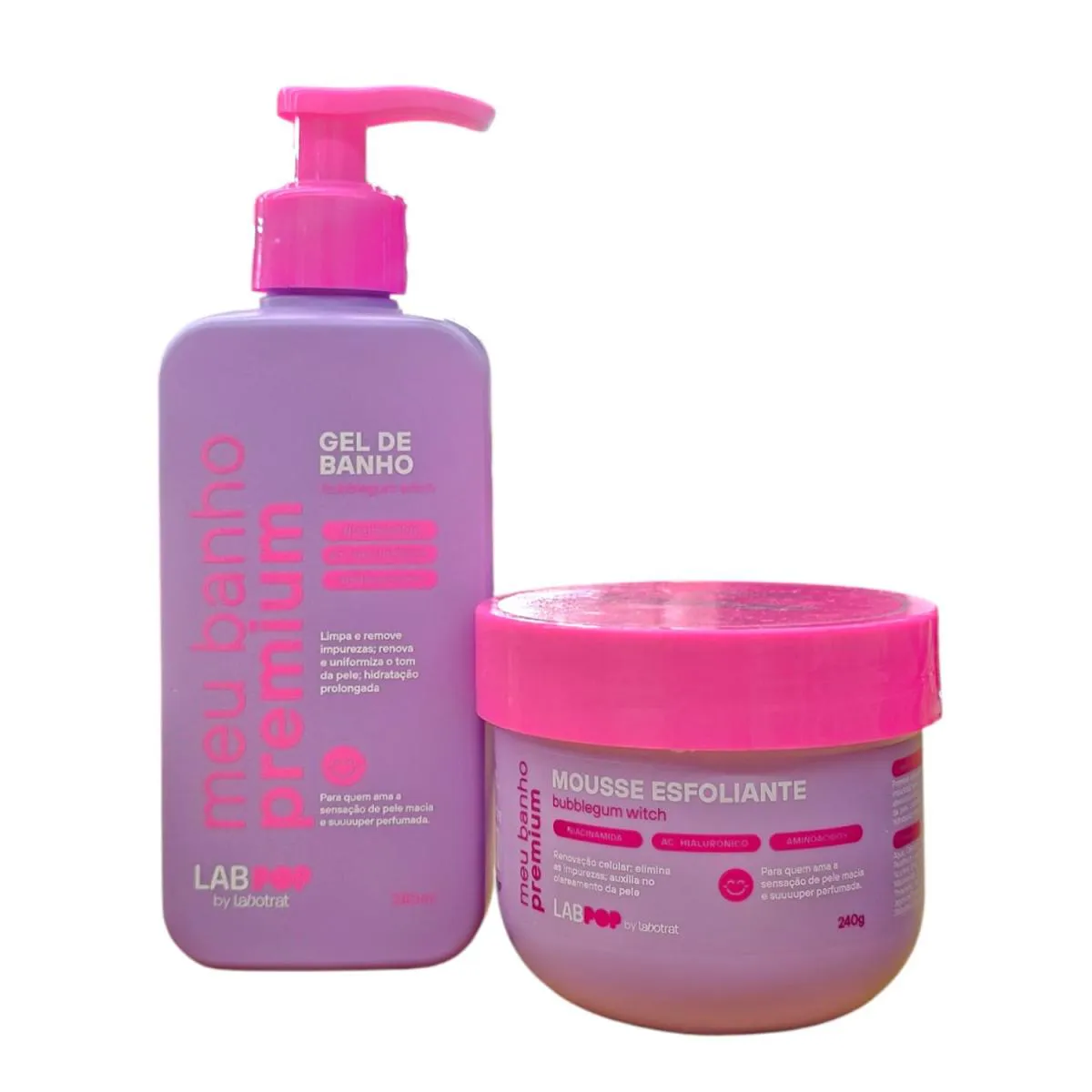 KIT LABOTRAT LABPOP BUBBLEGUM WITCH MEU BANHO PREMIUM - GEL DE BANHO 240ML + ESFOLIANTE 240G