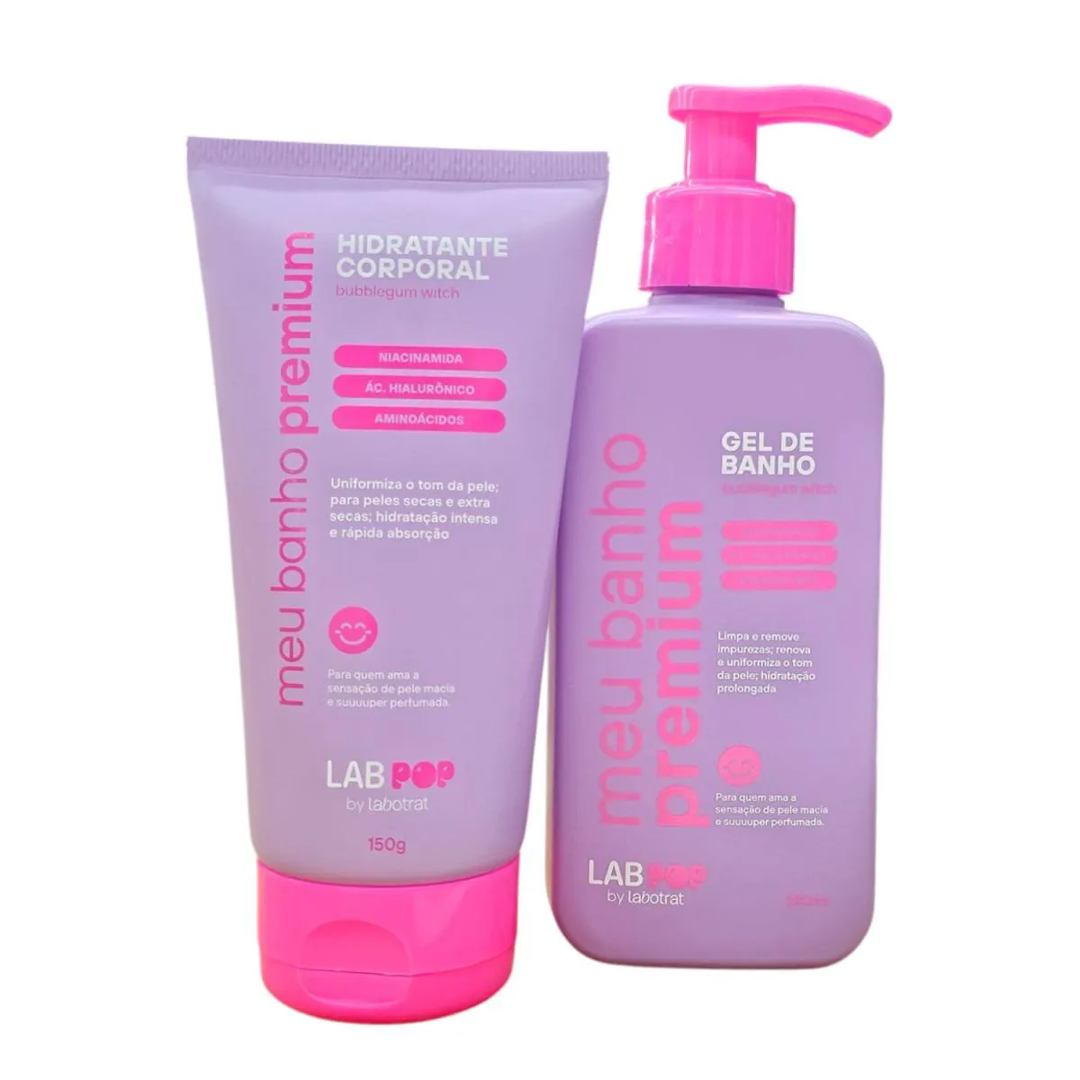 KIT LABOTRAT LABPOP BUBBLEGUM WITCH MEU BANHO PREMIUM - GEL DE BANHO 240ML + HIDRATANTE 150ML