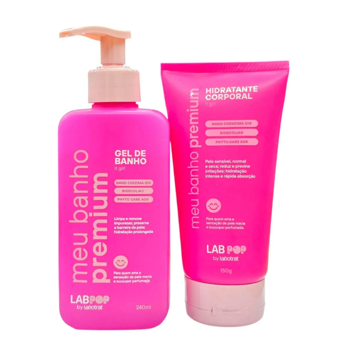 KIT LABOTRAT LABPOP MEU BANHO PREMIUM IT GIRL - GEL DE BANHO 240ML + HIDRATANTE 150G