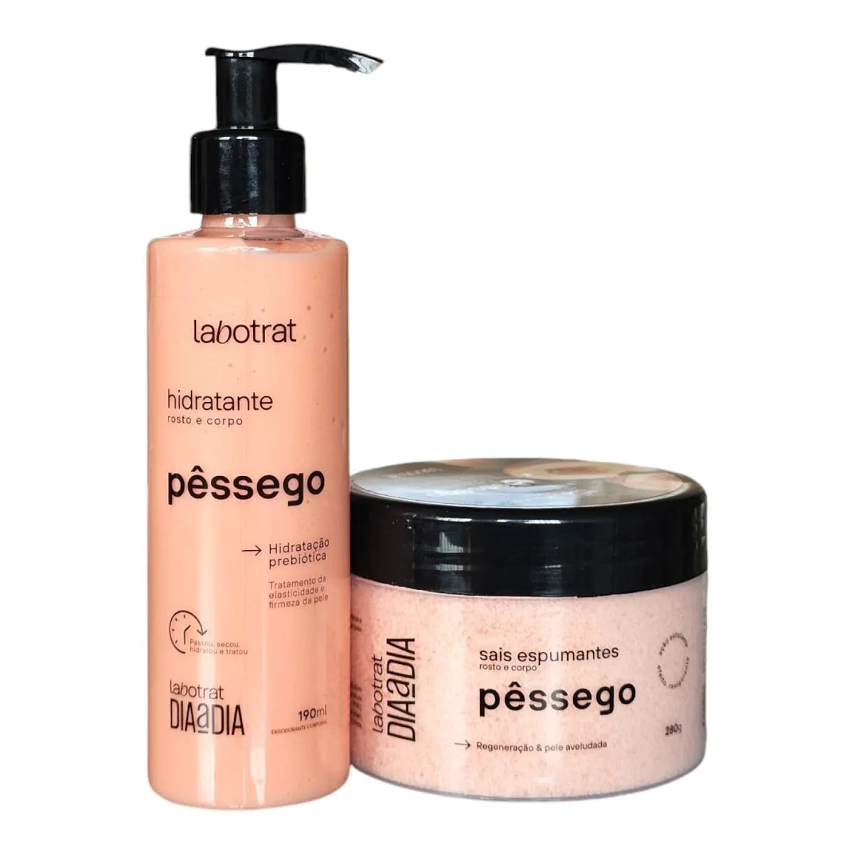 KIT LABOTRAT DIA A DIA PêSSEGO - HIDRATANTE 190ML + SAIS ESPUMANTES 280G