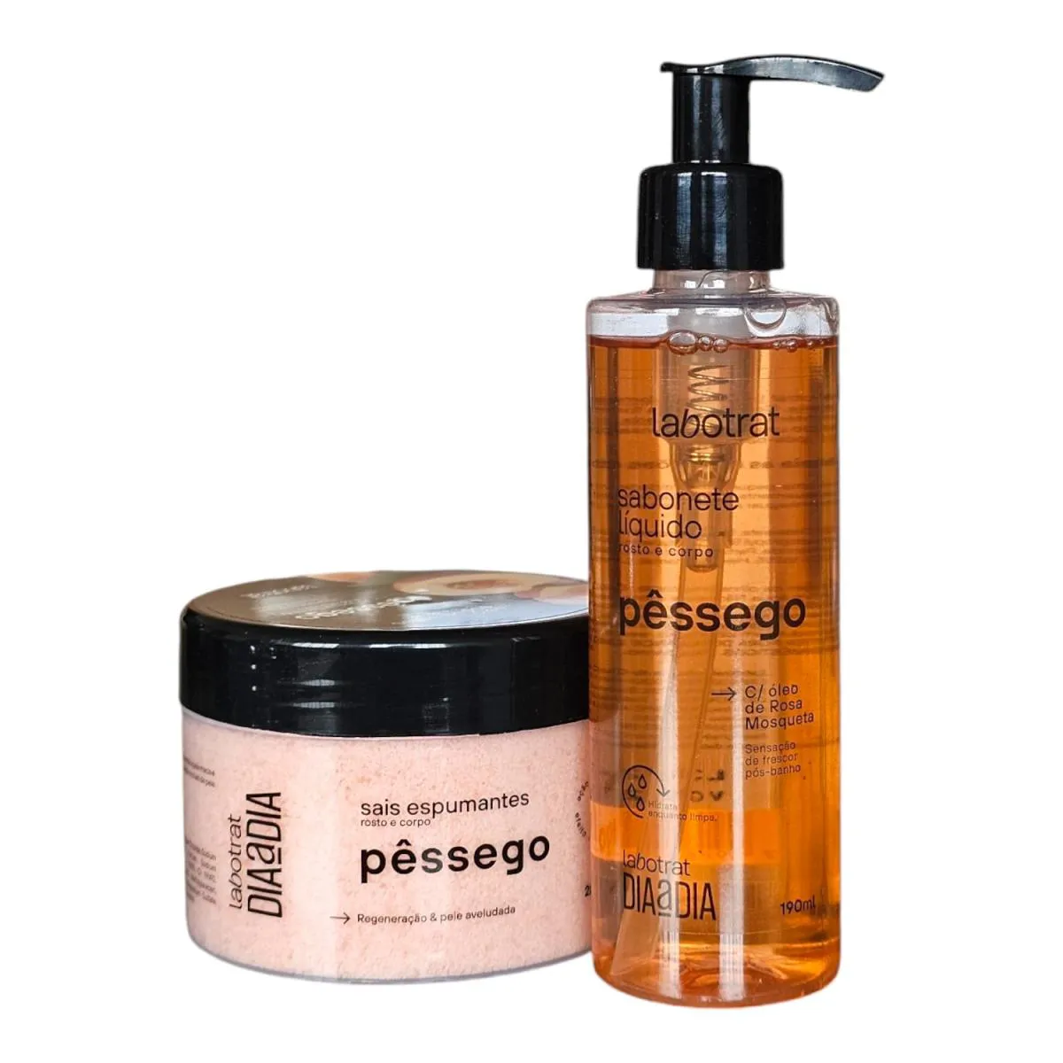 KIT LABOTRAT DIA A DIA PêSSEGO - SABONETE LíQUIDO 190ML + SAIS DE ESPUMA 280G