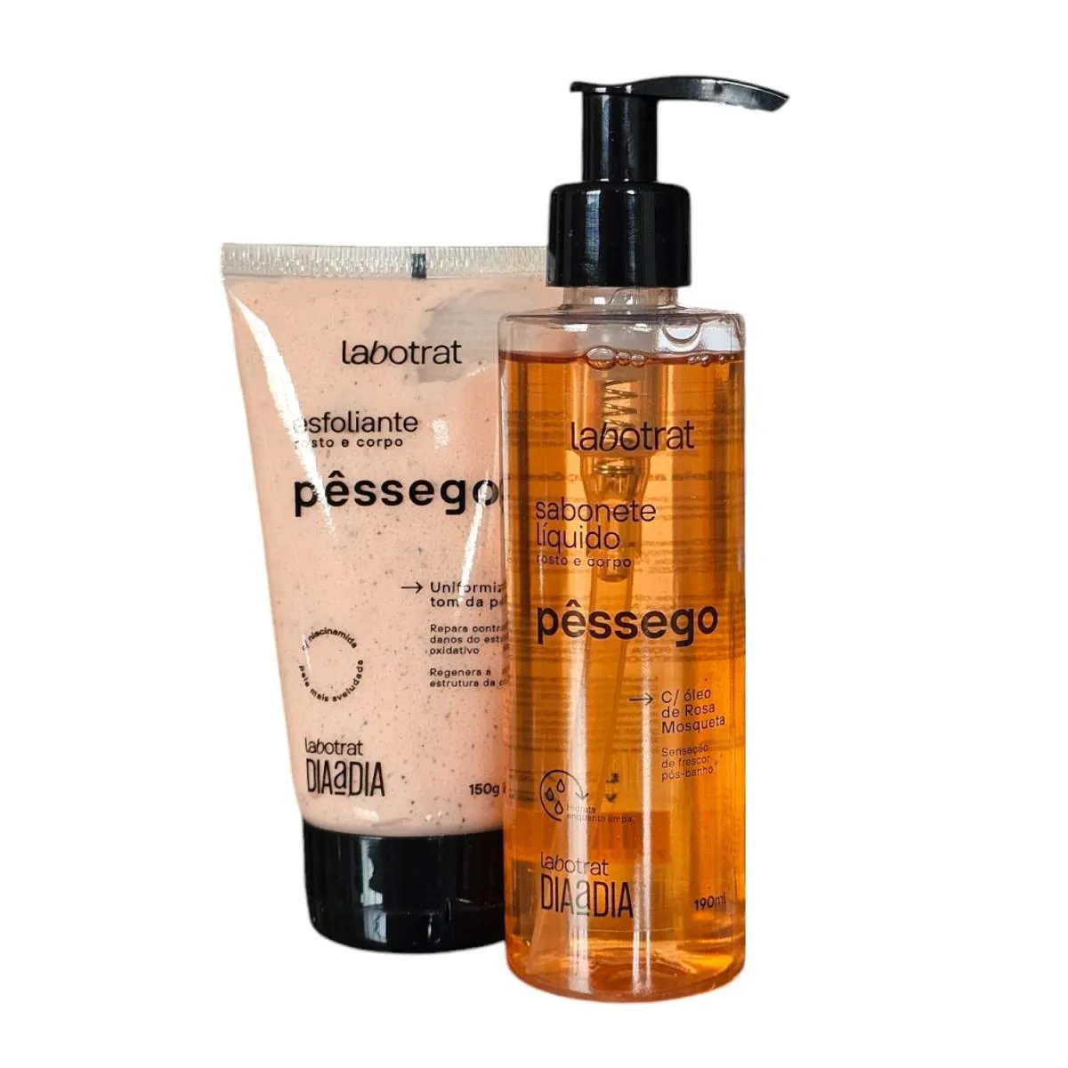 KIT LABOTRAT DIA A DIA PêSSEGO - ESFOLIANTE 150G + SABONETE LíQUIDO 190ML
