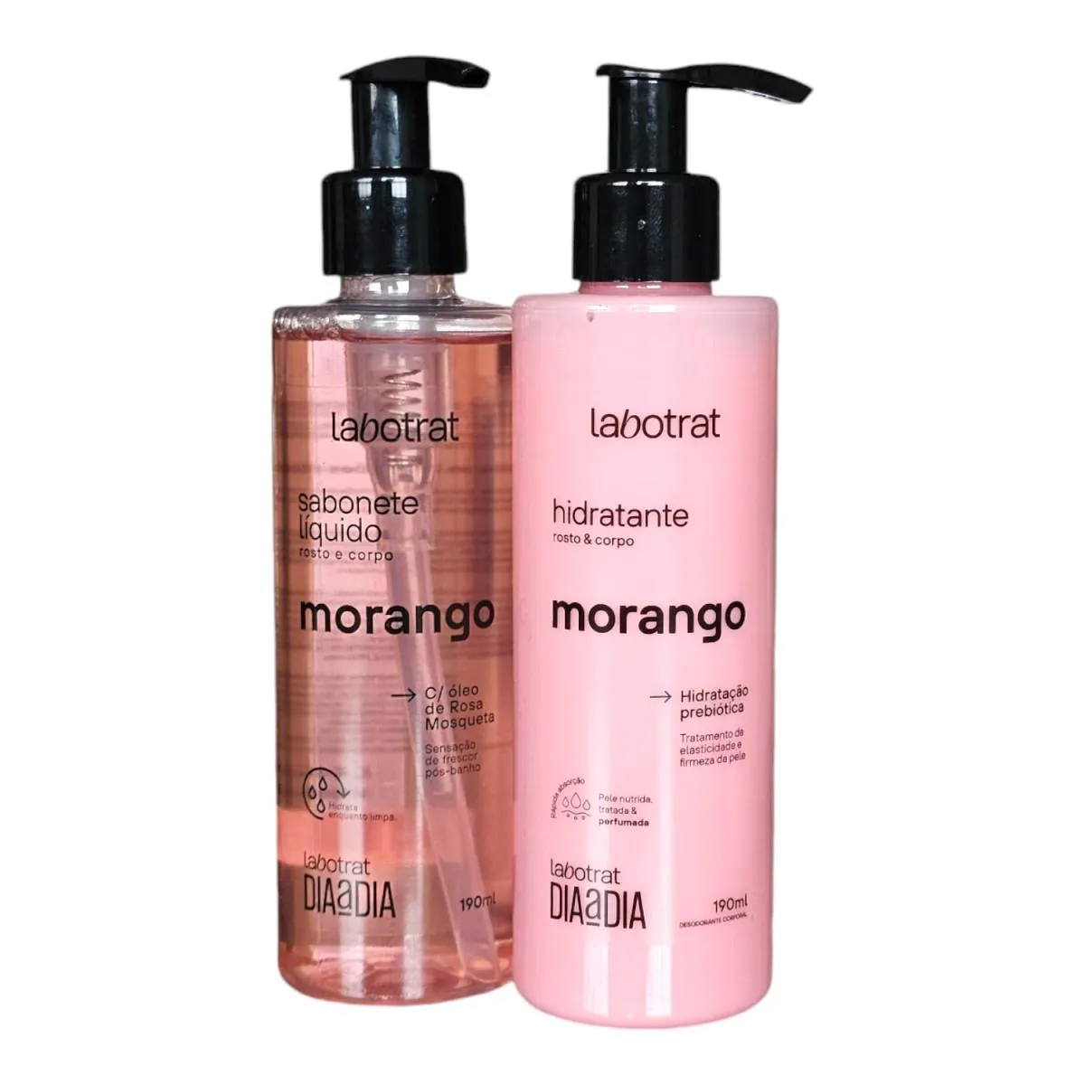 KIT LABOTRAT DIA A DIA MORANGO - HIDRATANTE 190ML + SABONETE LíQUIDO 190ML