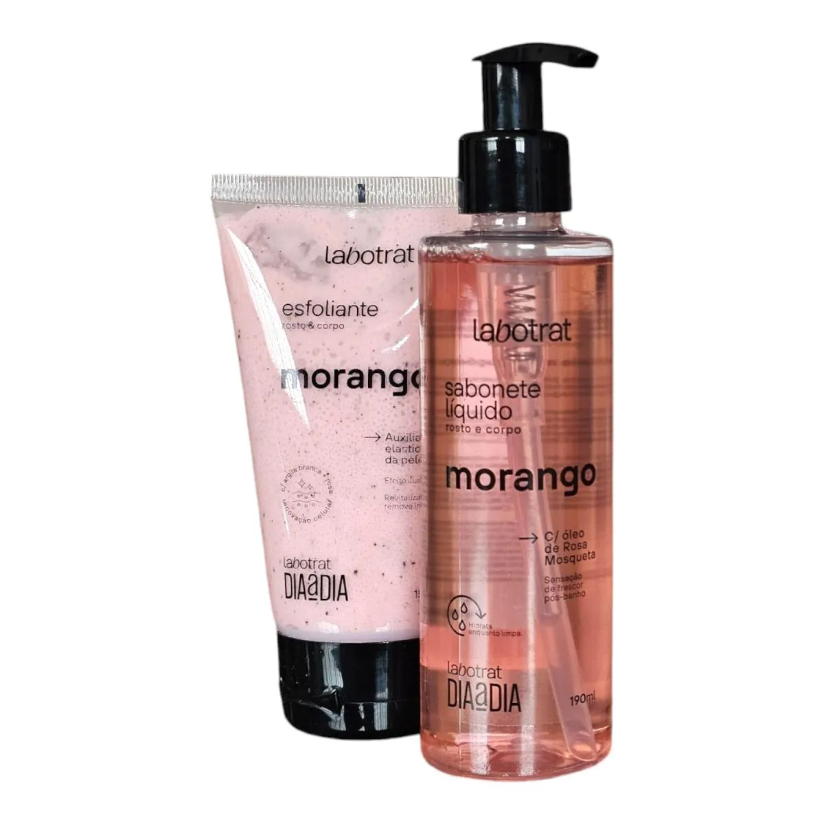 KIT LABOTRAT DIA A DIA MORANGO - SABONETE LíQUIDO 190ML + ESFOLIANTE 150G