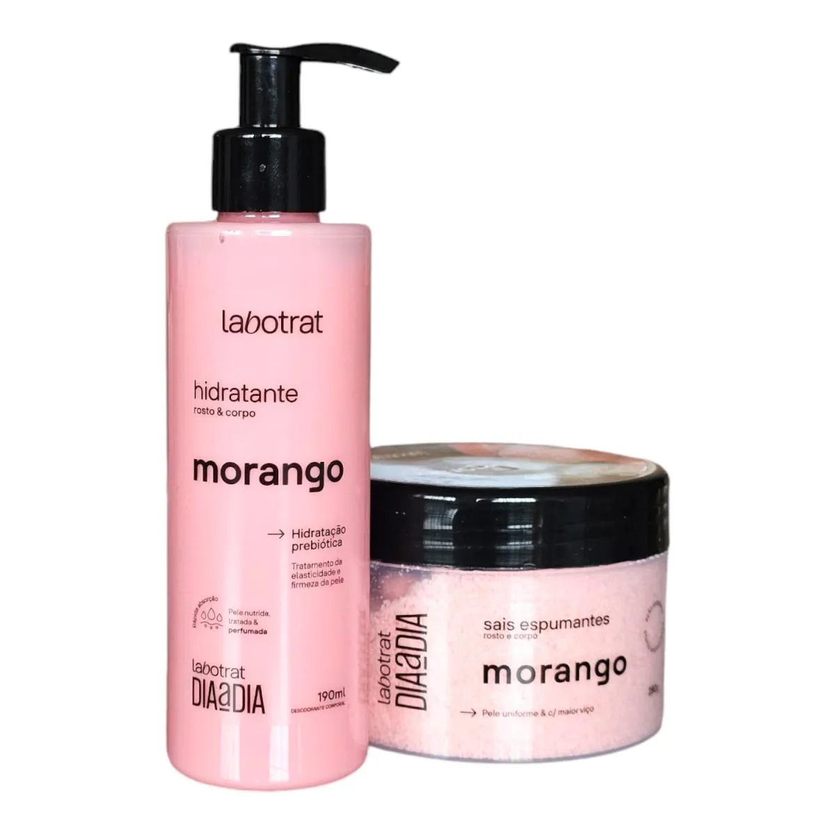 KIT LABOTRAT DIA A DIA MORANGO - HIDRATANTE 190ML + SAIS DE ESPUMA 280G