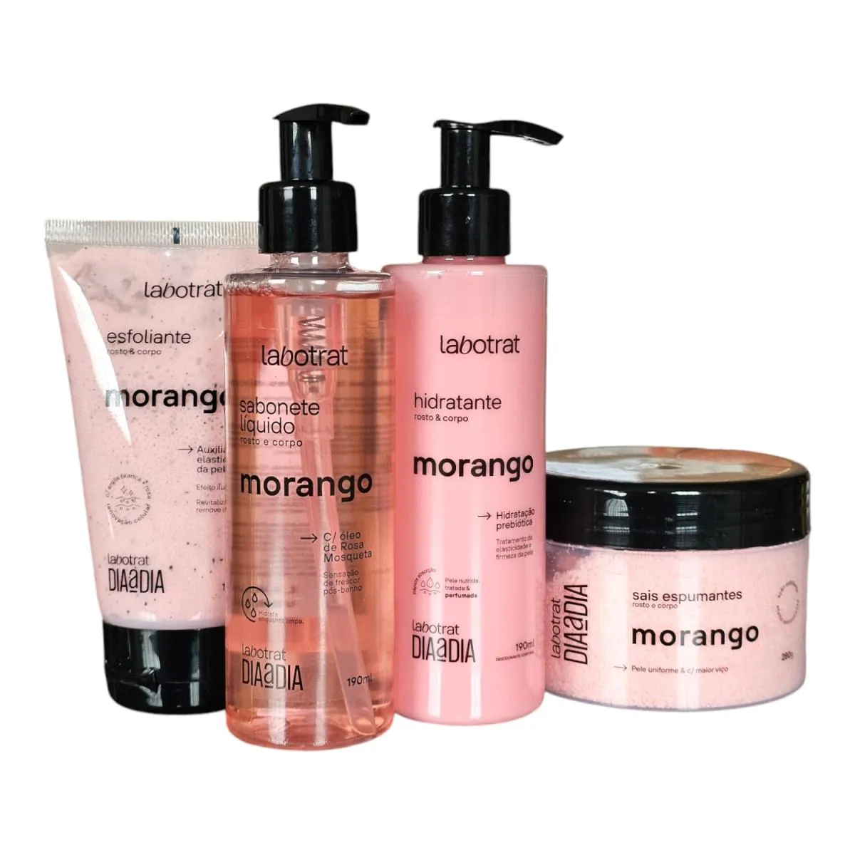 KIT LABOTRAT DIA A DIA MORANGO - CORPO E BANHO (4 PRODUTOS)