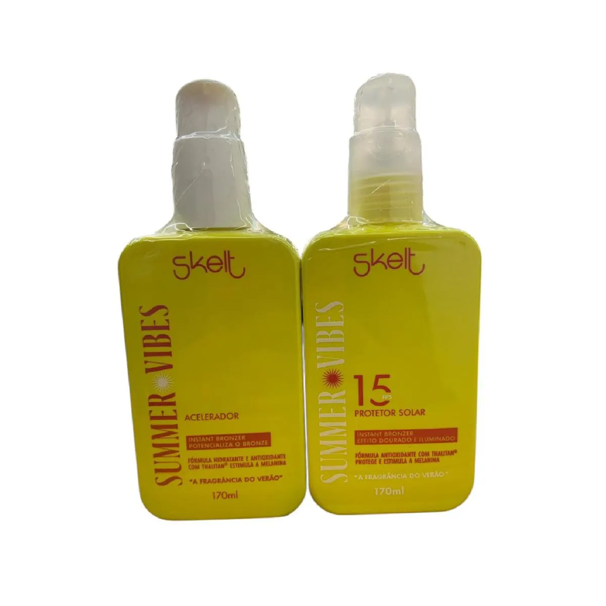 KIT SKELT SUMMER VIBES - PROTETOR SOLAR 15 FPS 170ML + ACELERADOR 170ML