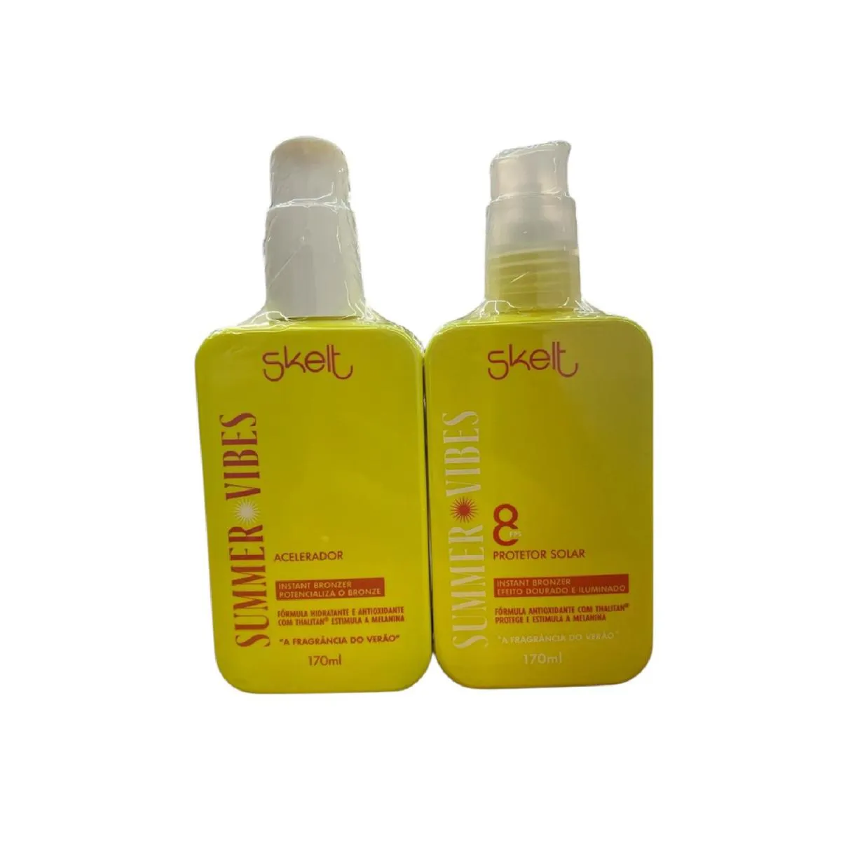 KIT SKELT SUMMER VIBES - PROTETOR SOLAR 8 FPS 170ML + ACELERADOR 170ML