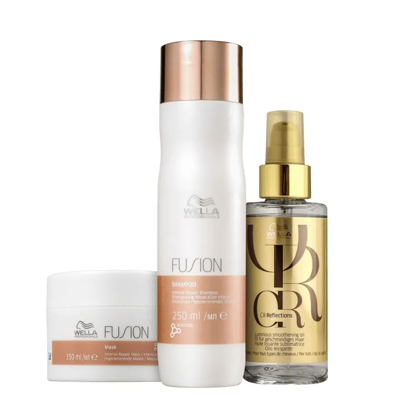 KIT FUSION + OIL REFLEXION WELLA PROFESSIONALS (3 PRODUTOS)