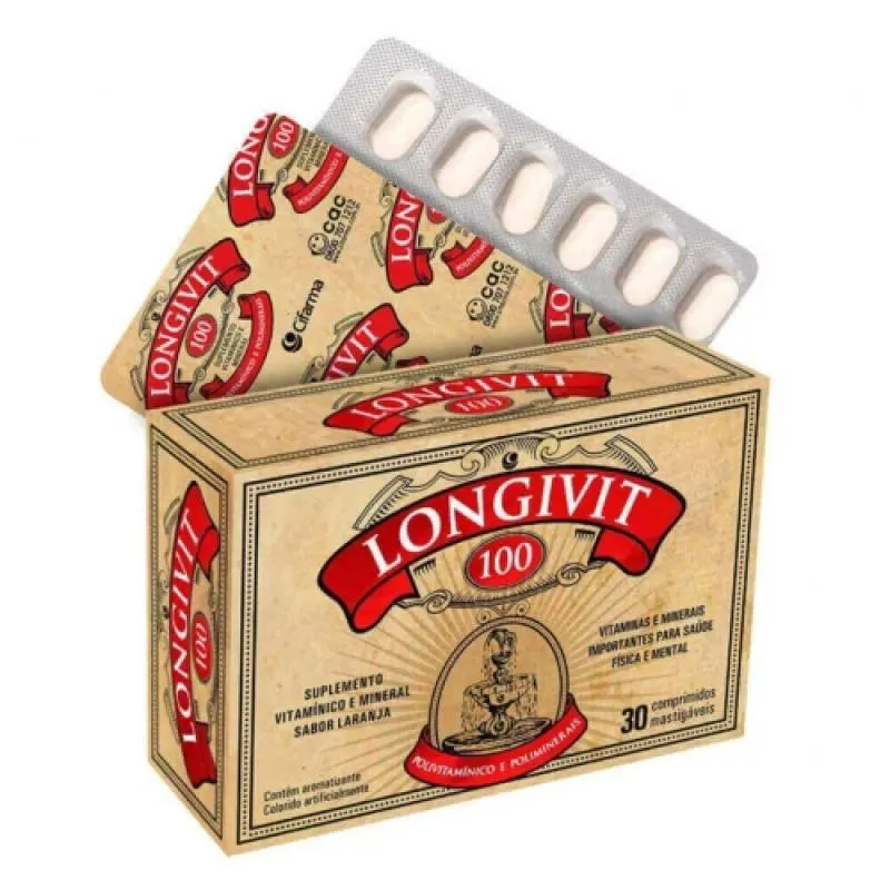 LONGIVIT 100 SUPLEMENTO COM 30CPR - CIFARMA