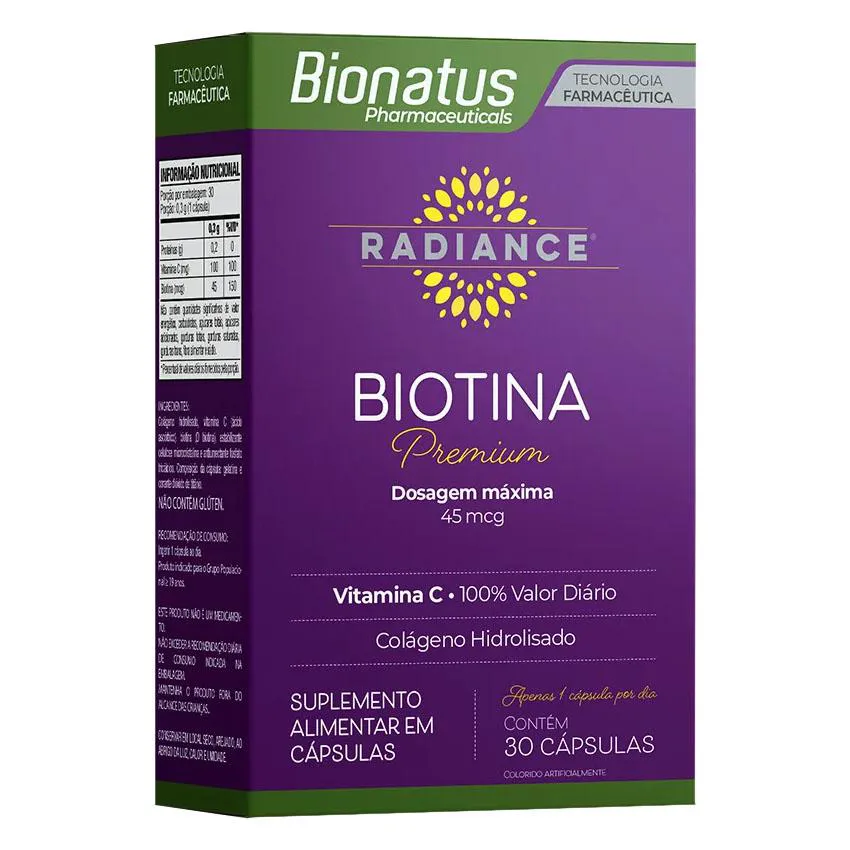 BIOTINA PREMIUM RADIANCE DOSE MáXIMA 30CPS - BIONATUS