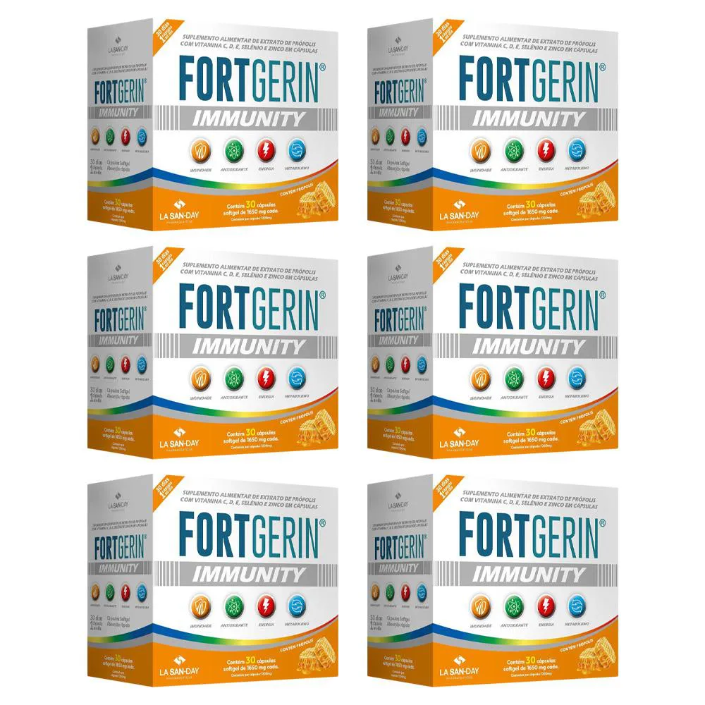 KIT 6 SUPLEMENTO FORTGERIN IMMUNITY 30CPS - LA SAN DAY