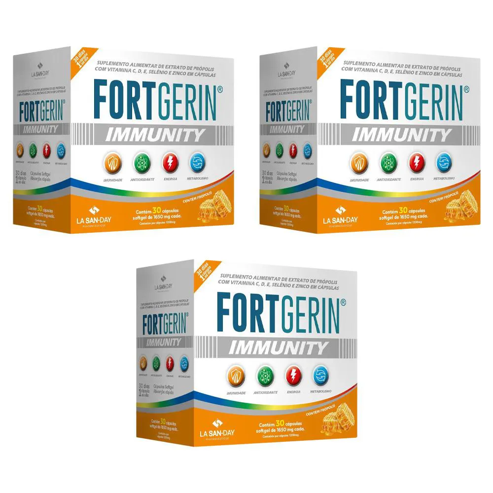 KIT 3 SUPLEMENTO FORTGERIN IMMUNITY 30CPS - LA SAN DAY