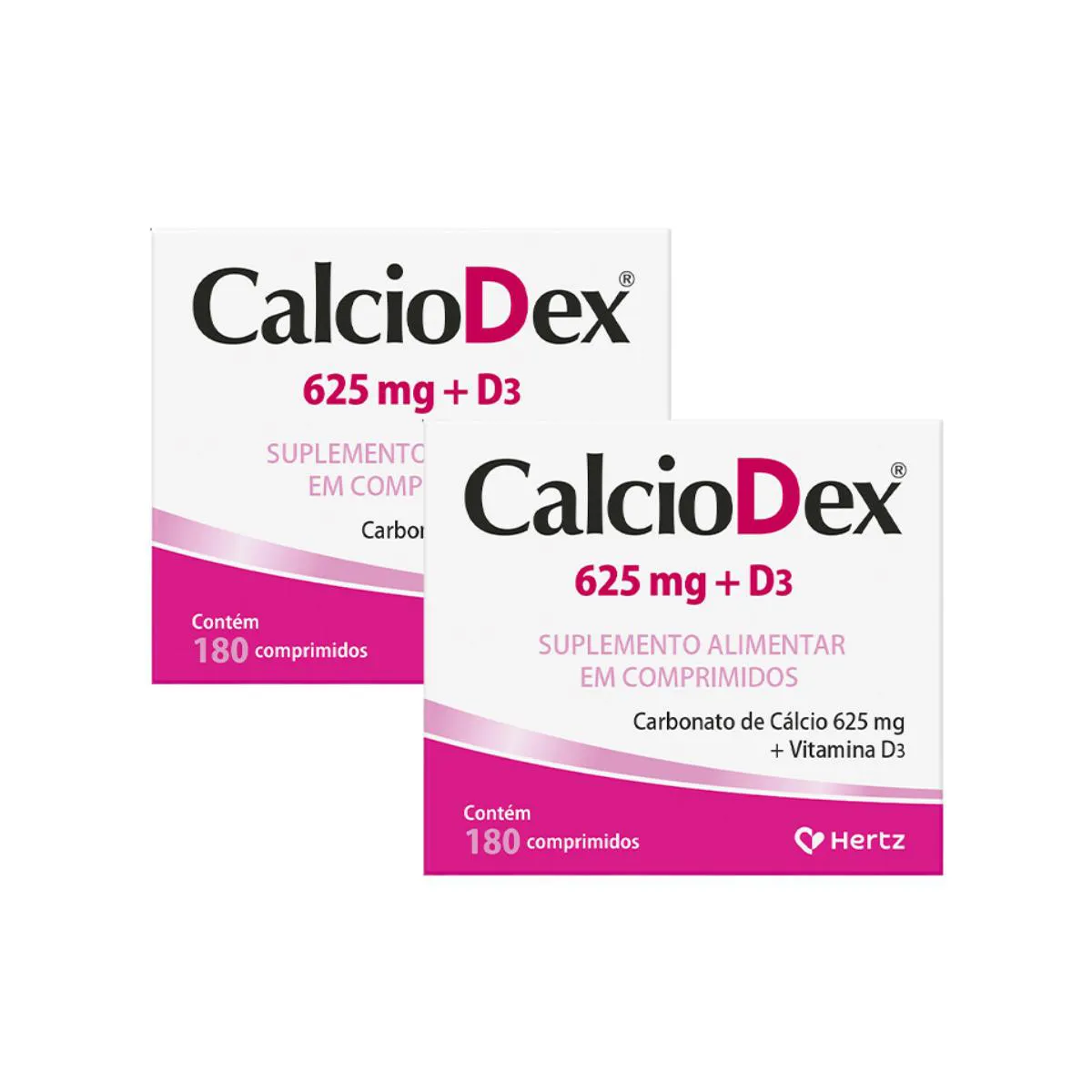 KIT 2UN CALCIODEX CáLCIO + D3 180 COMPRIMIDOS 625MG - KLEY HERTZ
