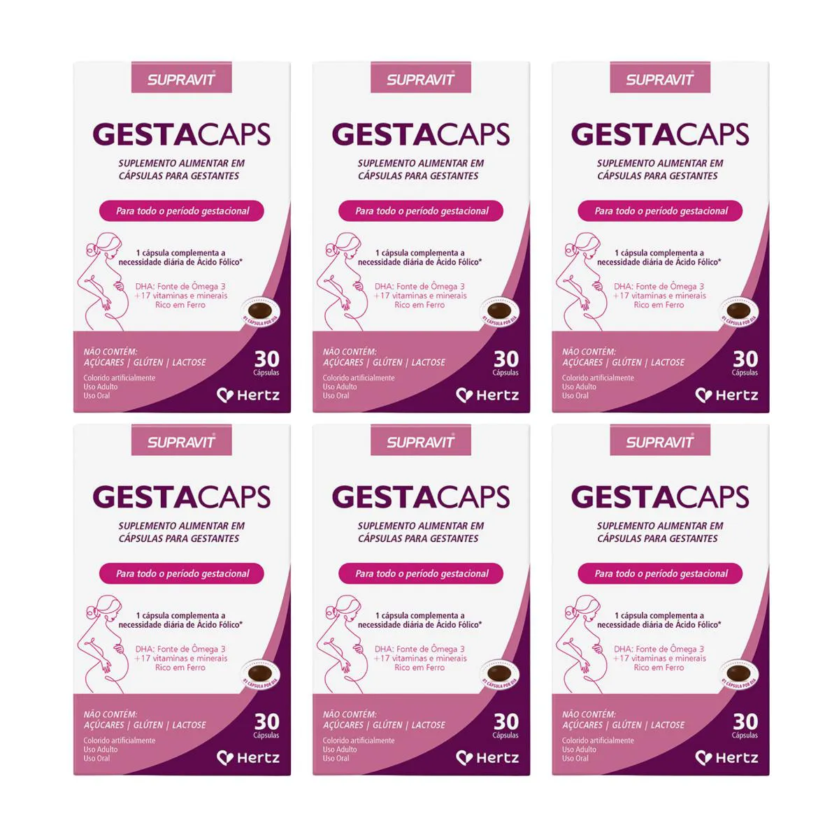 KIT 6UN GESTACAPS 30CPS - KLEY HERTZ